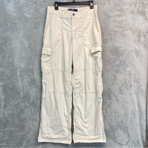 Hollister Women’s Y2K Light Tan Hiking Outdoor Cargo Pants Cotton Size 39L